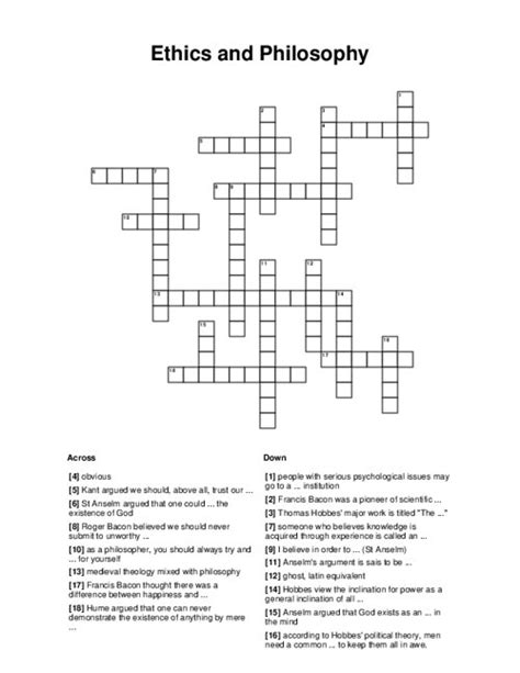 he is contributing to moral philosophy Crossword Clue.